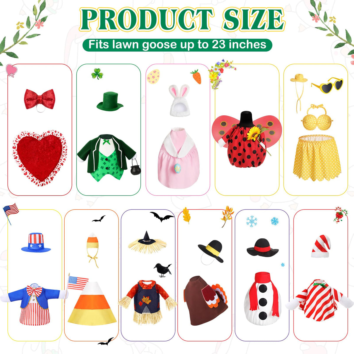 Silicherry easter goose costume for lawn statue, bright colors boost seasonal display.