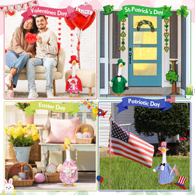 Silicherry 17-inch goose outfit set with hearts and pumpkins for seasonal decor.