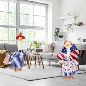 Silicherry patriotic goose outfit ensemble suits 23-inch geese for parties