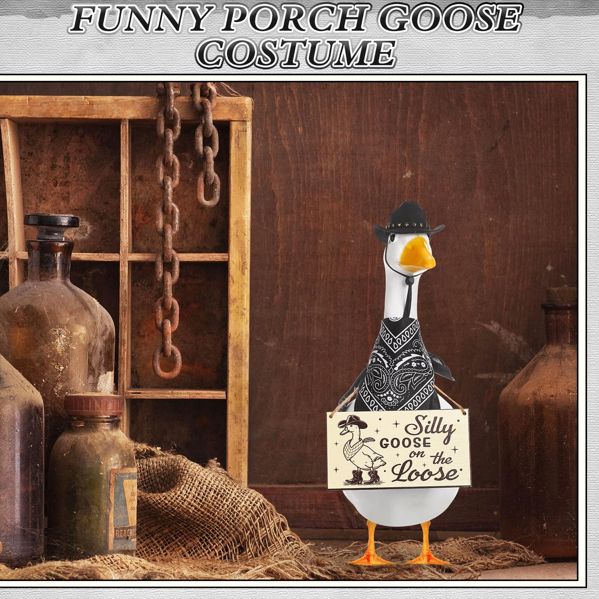Silicherry silly goose on the loose sign conveys playful messaging.