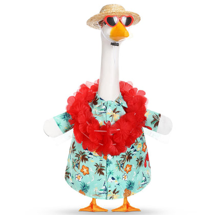 Silicherry Summer Goose Outfit hat enhances festive yard decor