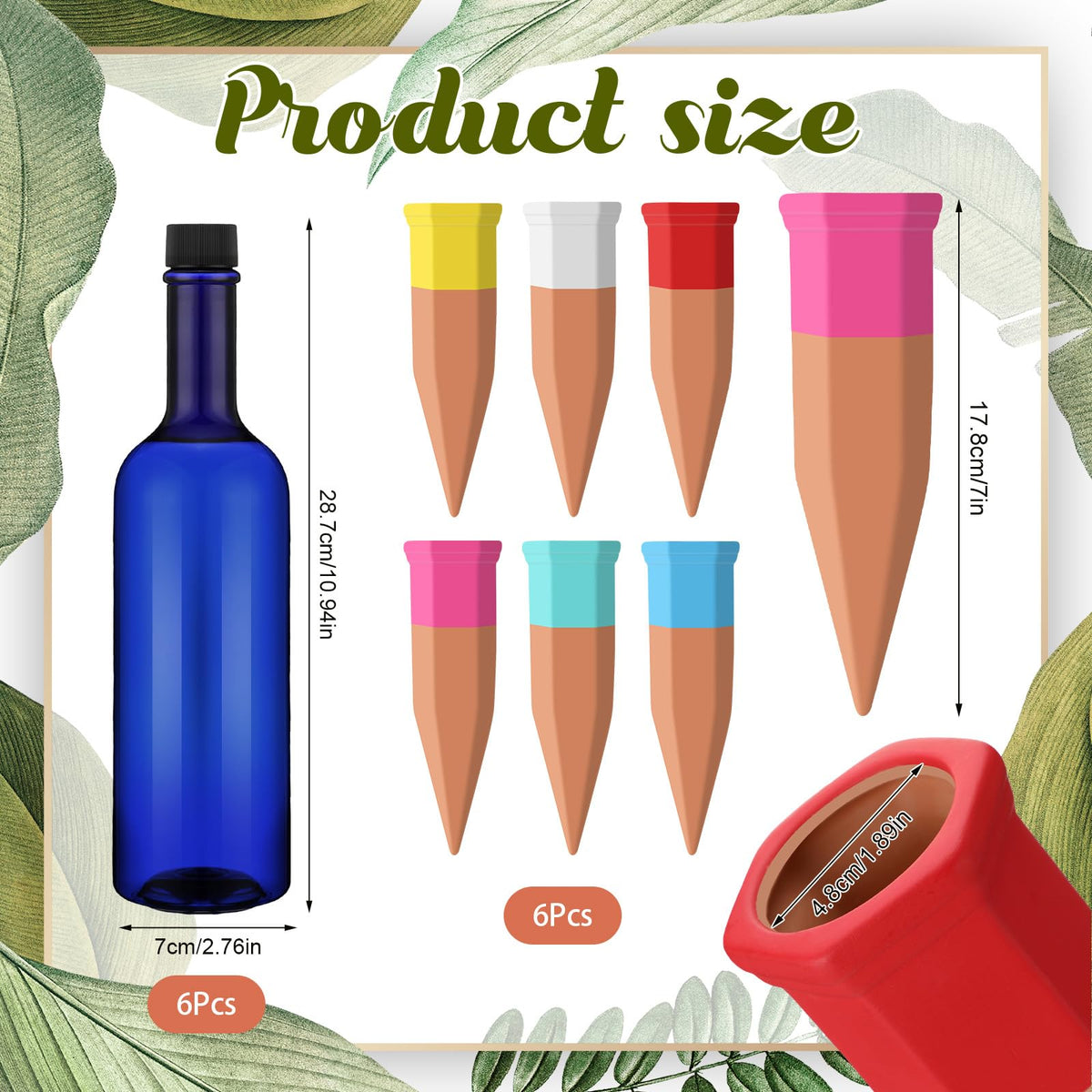 SiliFine blue plastic bottle provides long-lasting hydration for indoor and outdoor plants.
