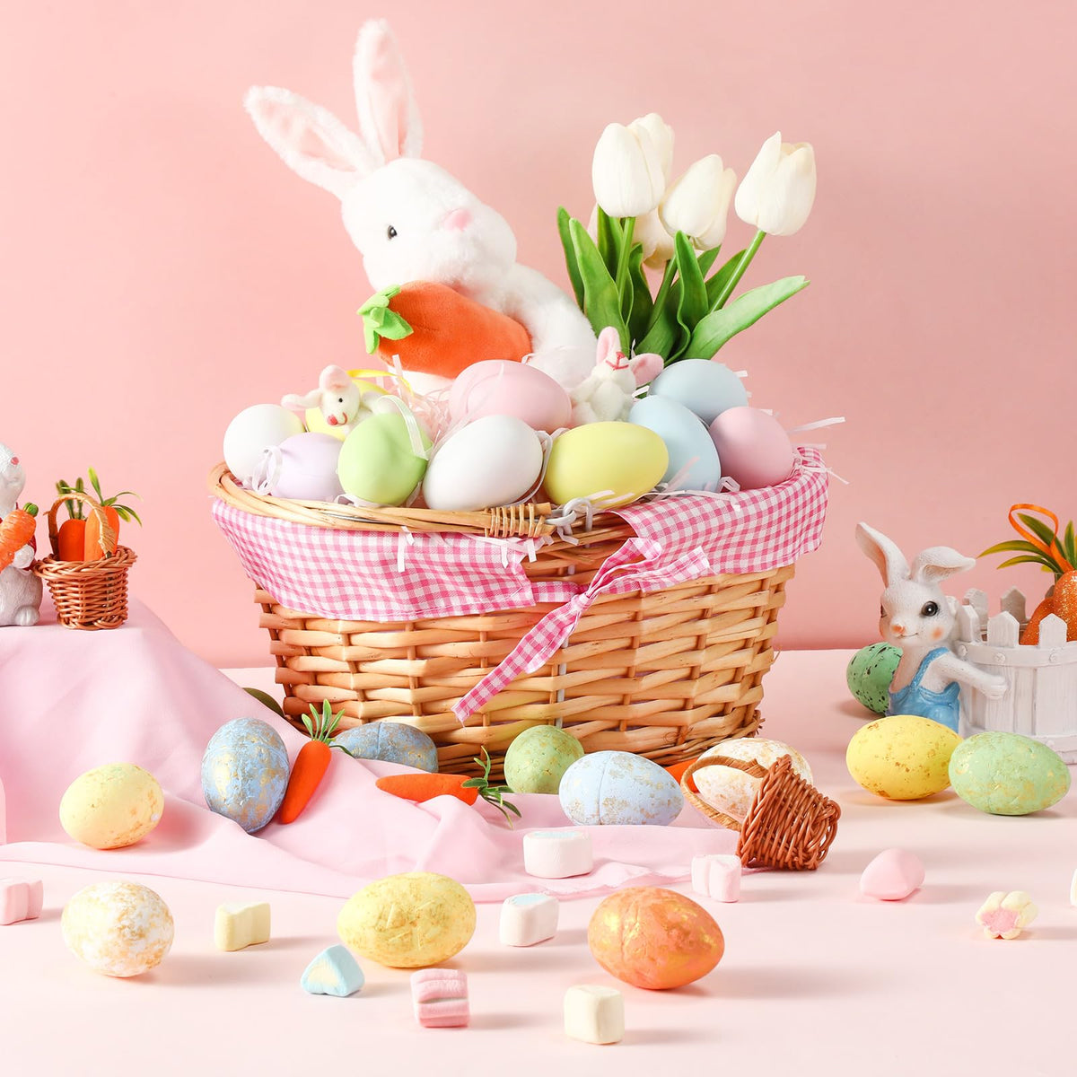 SiliFine Easter basket with folding handle for easy carrying.
