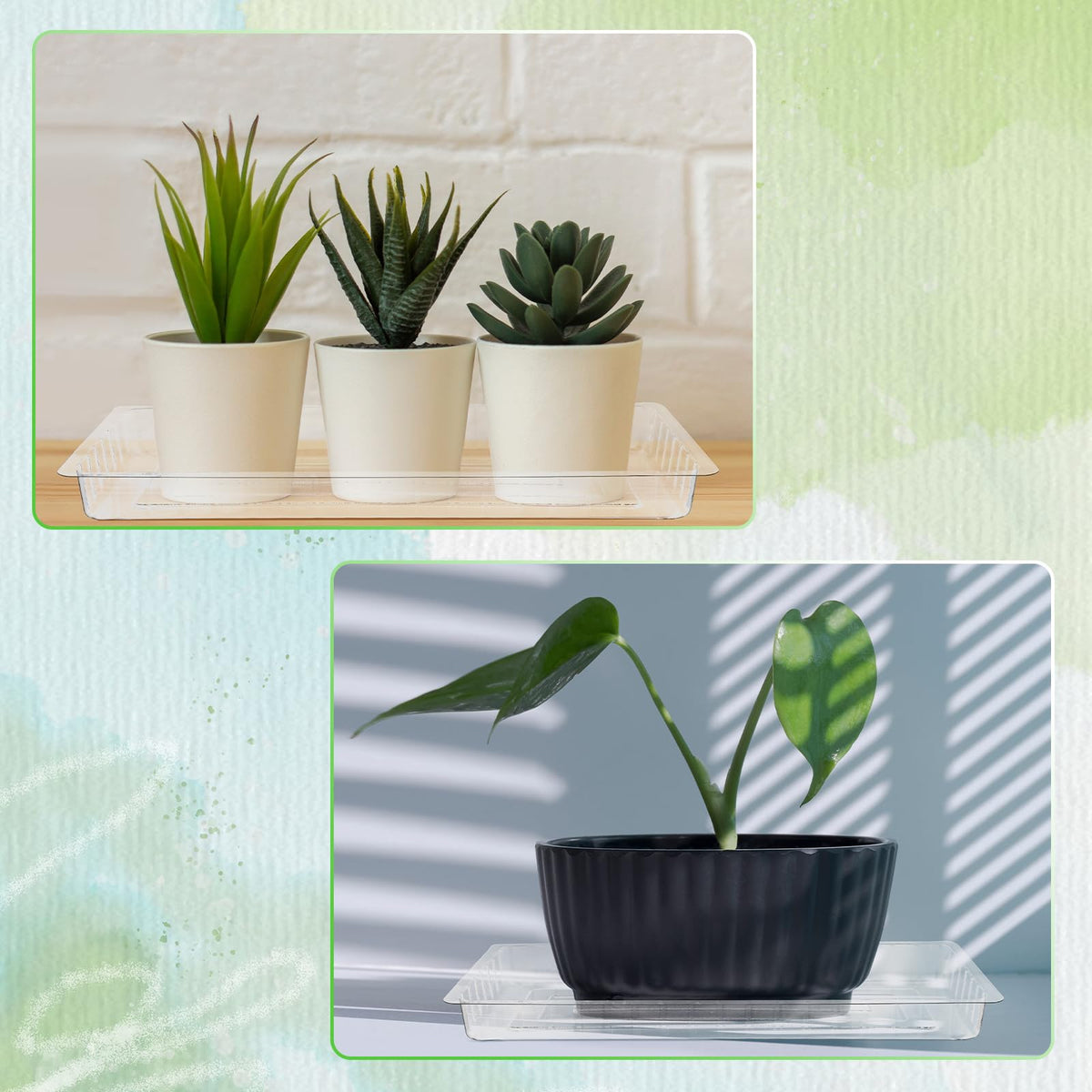 SiliFine indoor-outdoor saucer fits many pots and protects floors.