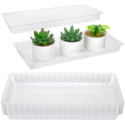 SiliFine plant saucer 6x14 clear collects excess water to protect floors.