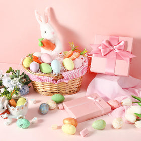 SiliFine raffia grass accents for authentic Easter display.
