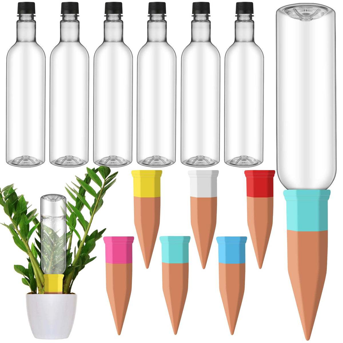 Silifine self-watering spike in red for steady indoor plant hydration
