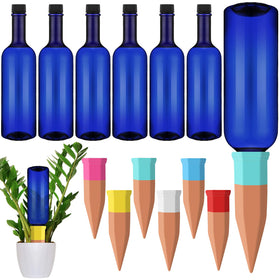 SiliFine self-watering spike in terra cotta clay delivering steady moisture to potted plants.