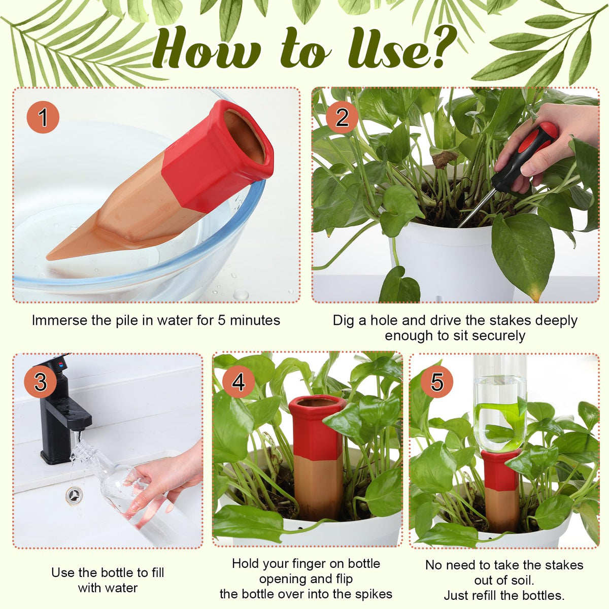 Silifine white spike supports reliable watering for home setups