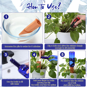 SiliFine dual-color bottles on a balcony plant watering setup