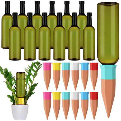 SiliFine blue terracotta self-watering spike maintains steady soil moisture
