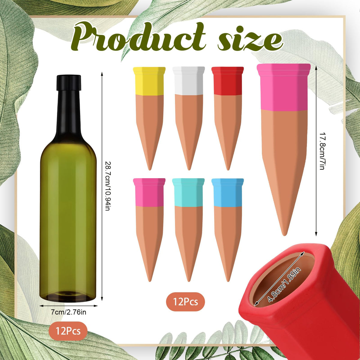 SiliFine green terracotta self-watering spike supports consistent hydration