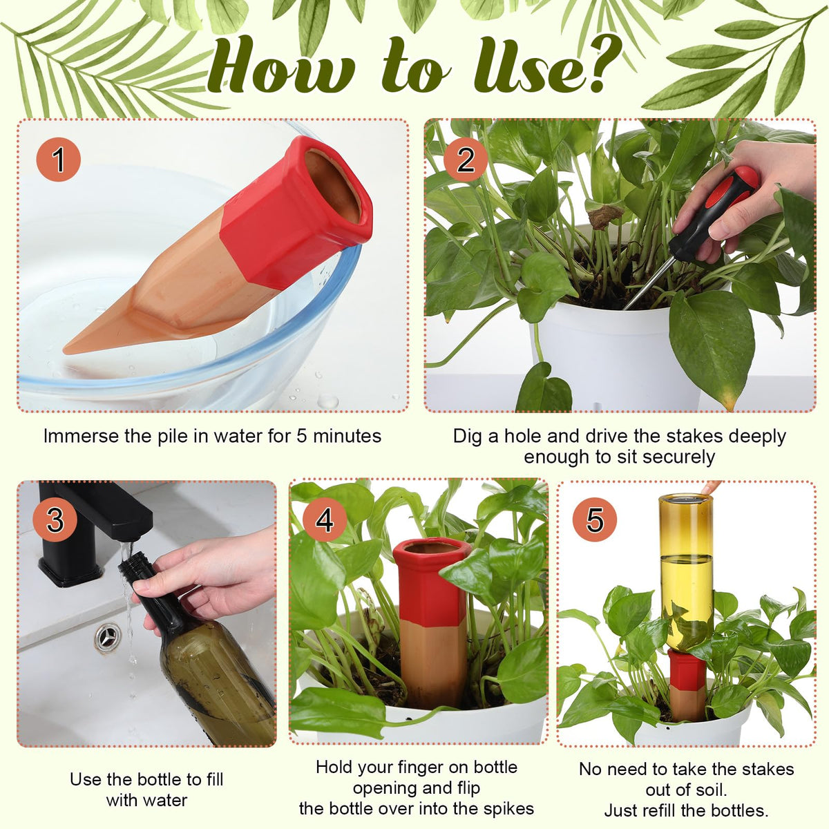 SiliFine white terracotta self-watering spike delivers reliable moisture