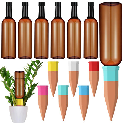 SiliFine terracotta self-watering spike ready to insert into soil for steady moisture.