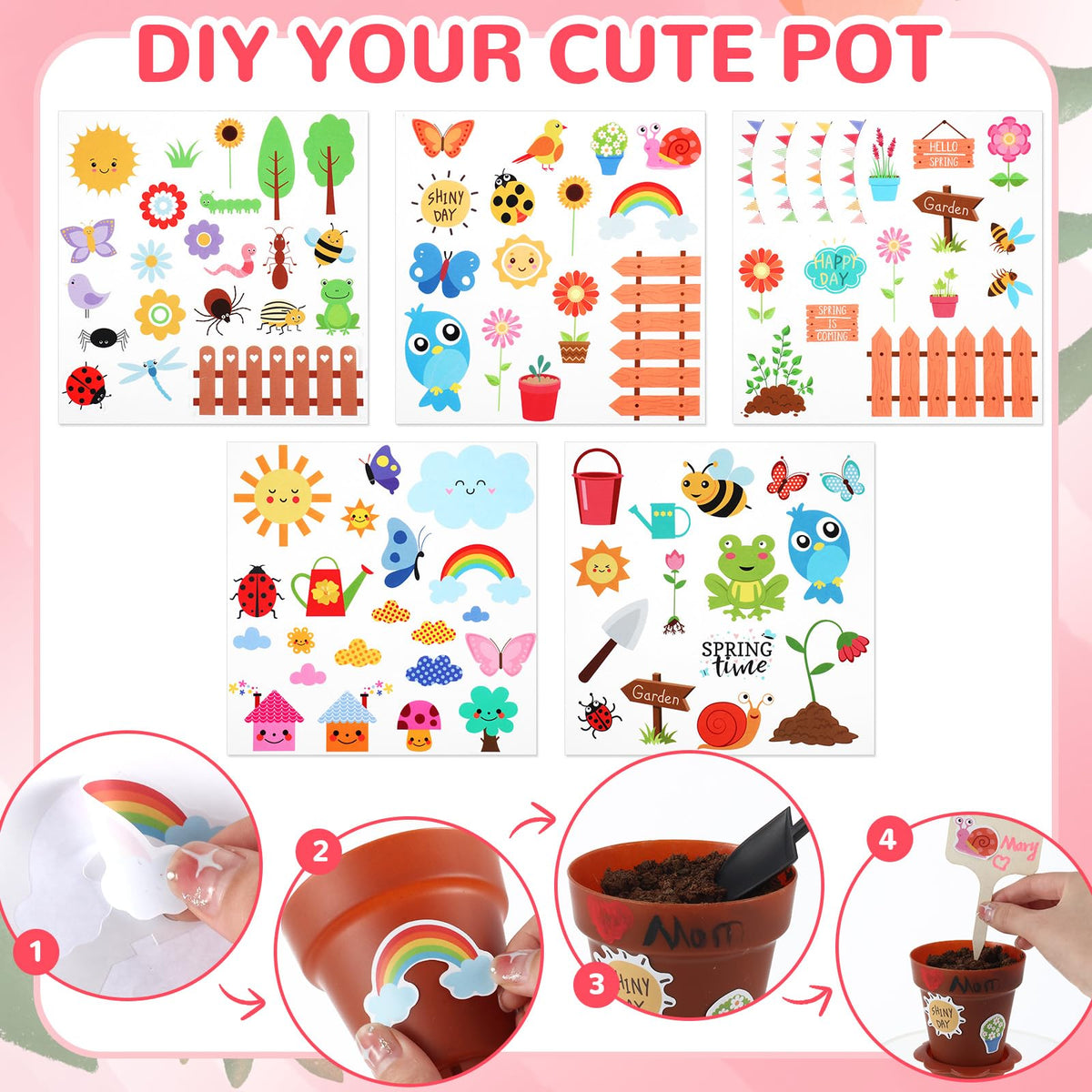 SiliFine watercolor kits for bright plant container art.