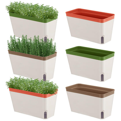 SiliFine window herb planter box 6-pack supports indoor herb growing.