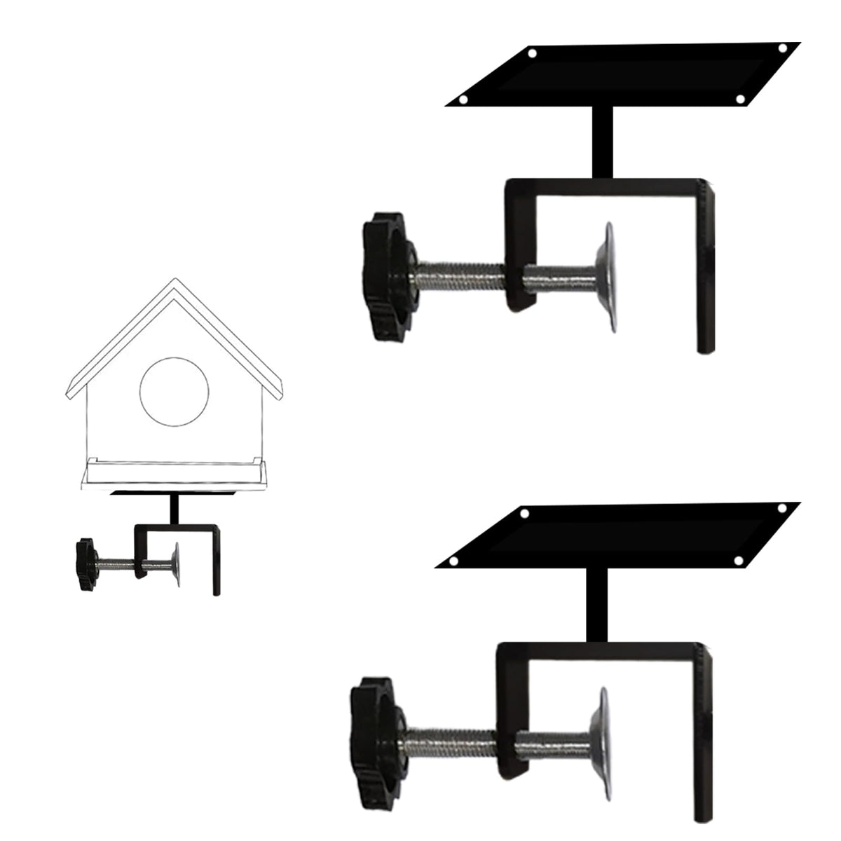 Silintion Bird House Pole Deck Mount 2-Pack provides secure, adjustable support for outdoor perches.
