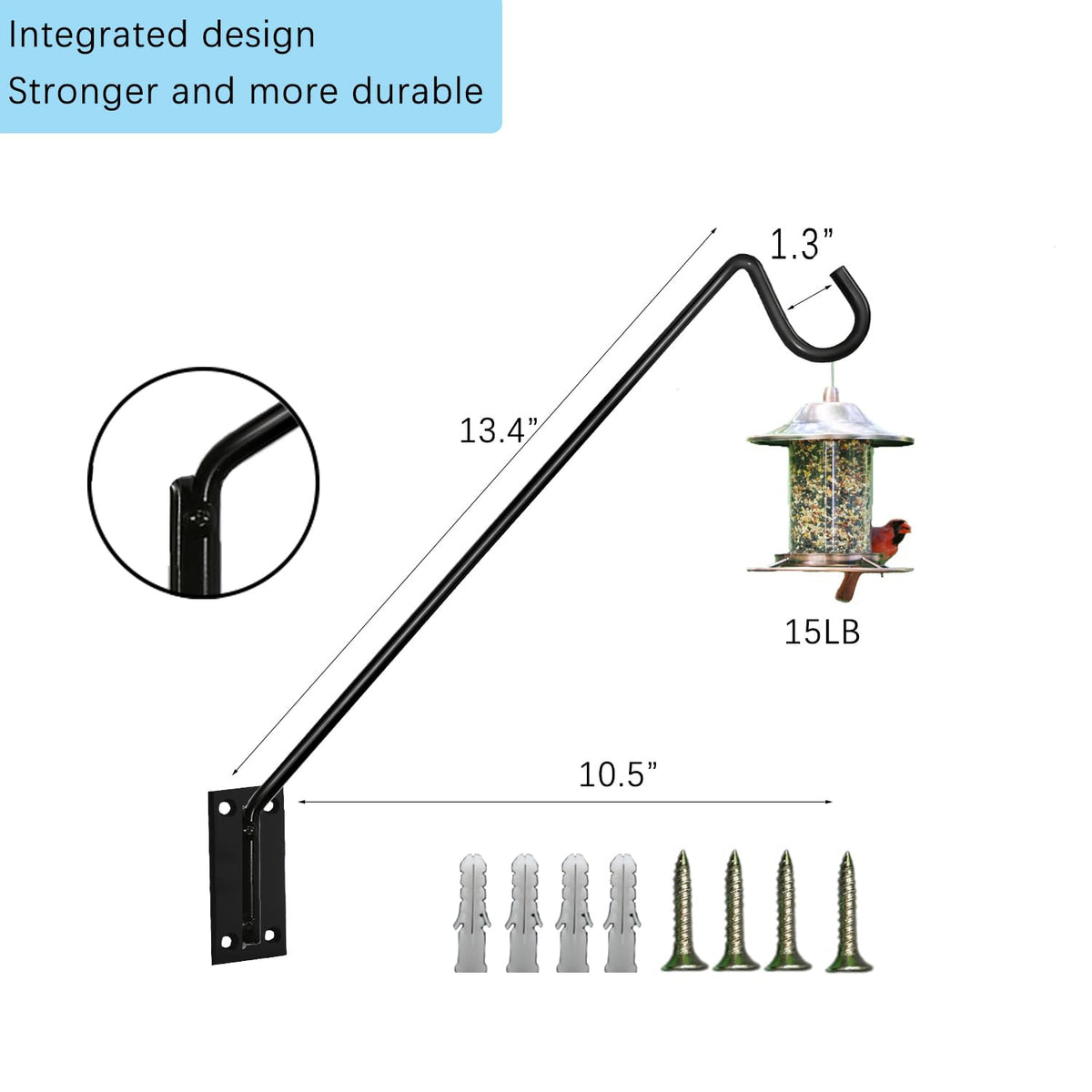 Silintion deck-rail hook attachment kit for secure wall mounting