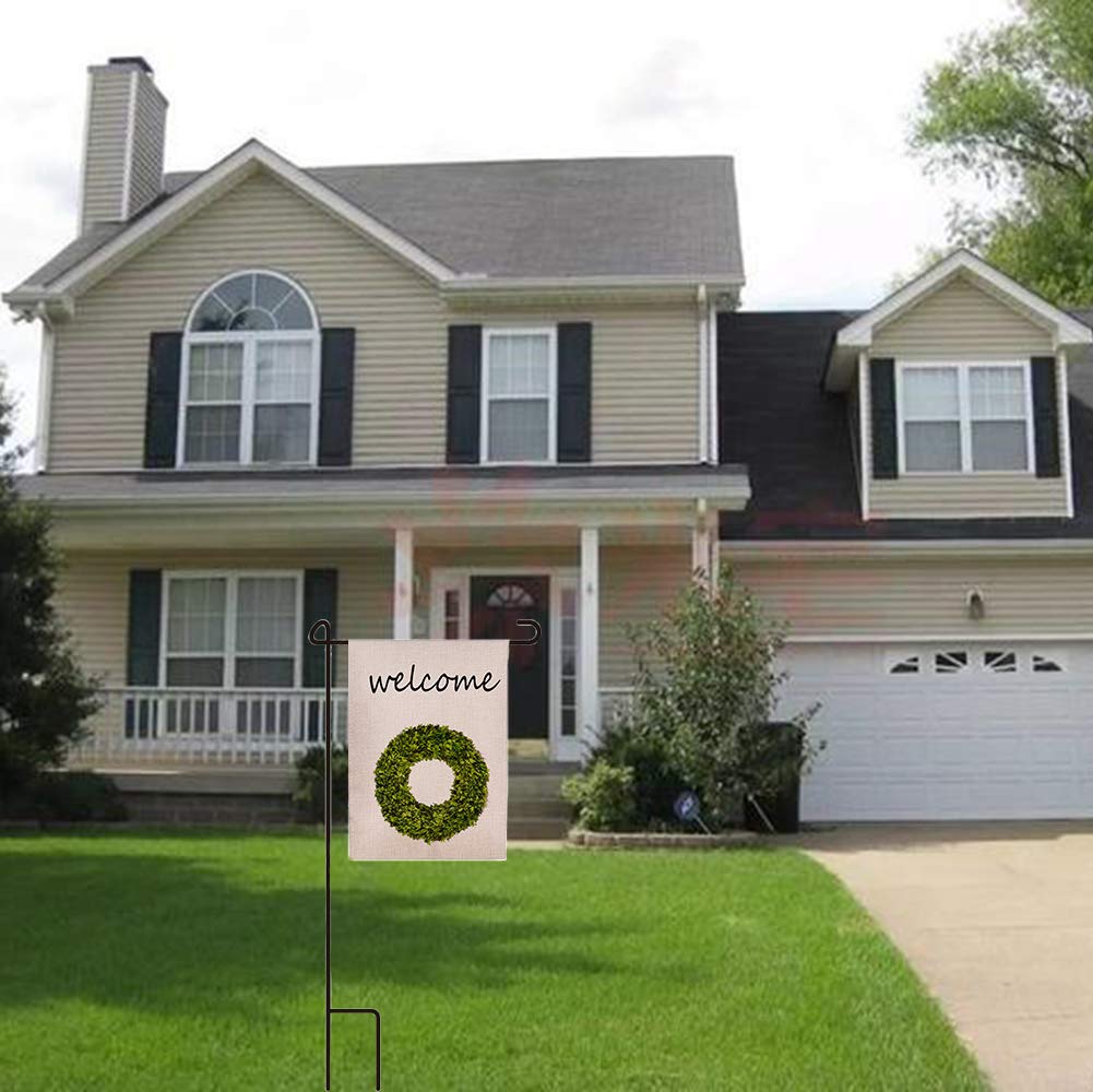 Silintion 32-inch tall flag stand elevates yard decor.