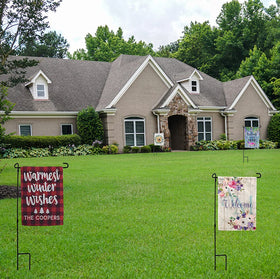 Silintion yard flag display set for versatile outdoor use.