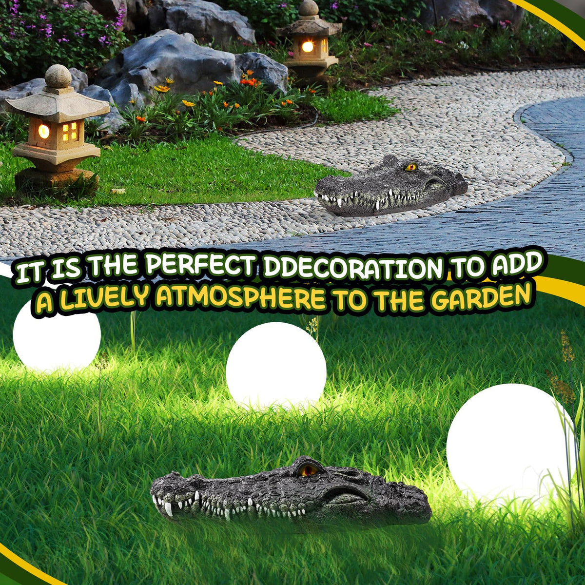 Silipull 12-6 inch floating alligator head provides convincing pond protection.