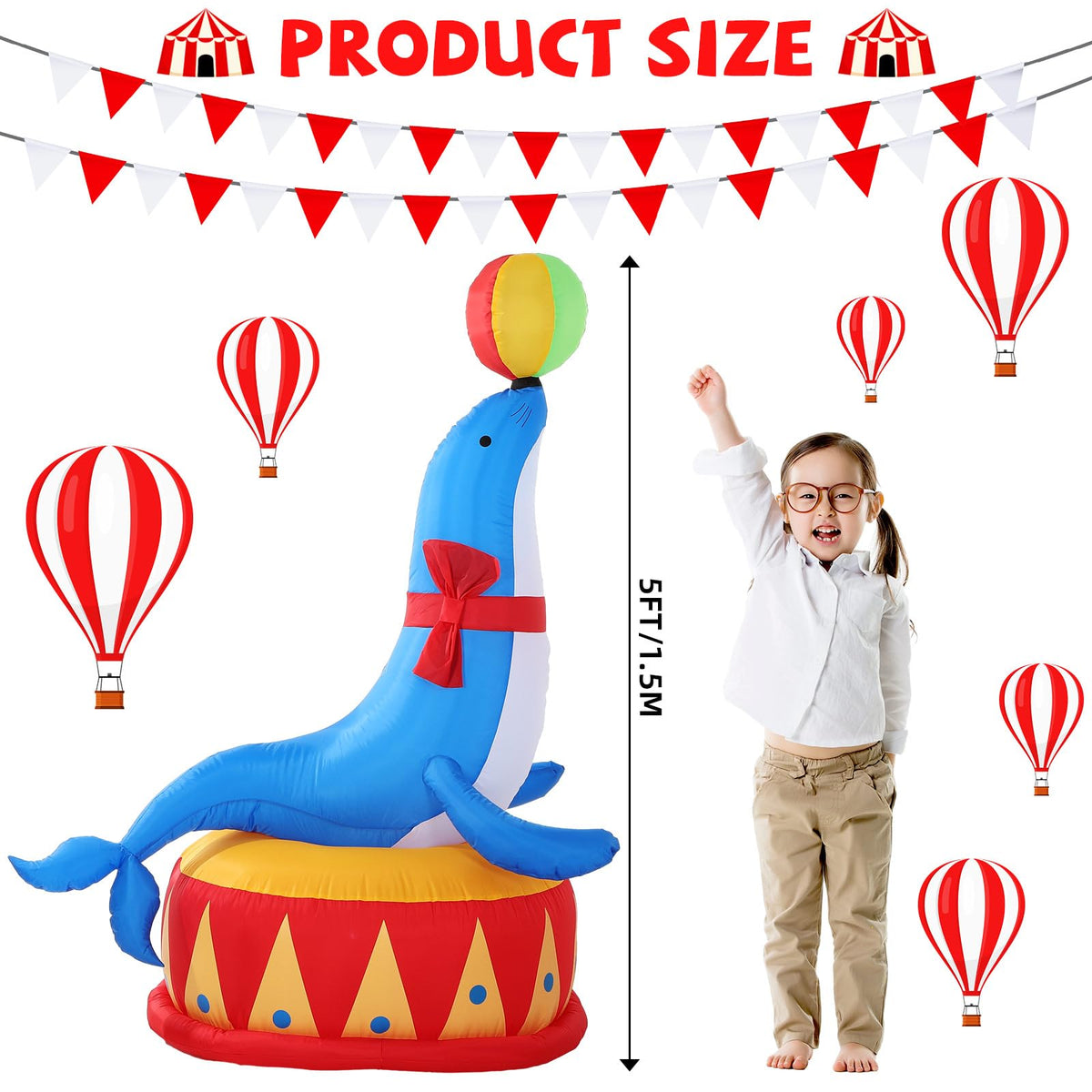 Silipull inflatable yard decoration with bright LED for outdoor fun.