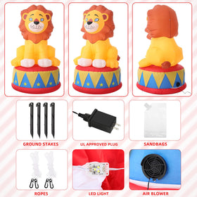 Durable polyester surface of Silipull lion resists weather and fading.