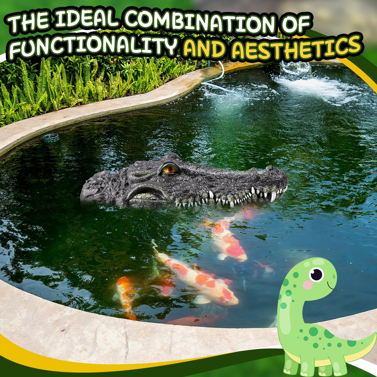 Silipull outdoor pool decor helps deter geese and ducks while beautifying water features.