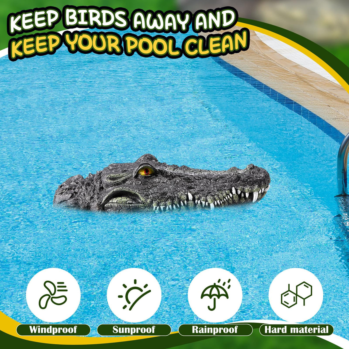 Silipull PU and resin alligator head delivers durable outdoor performance.