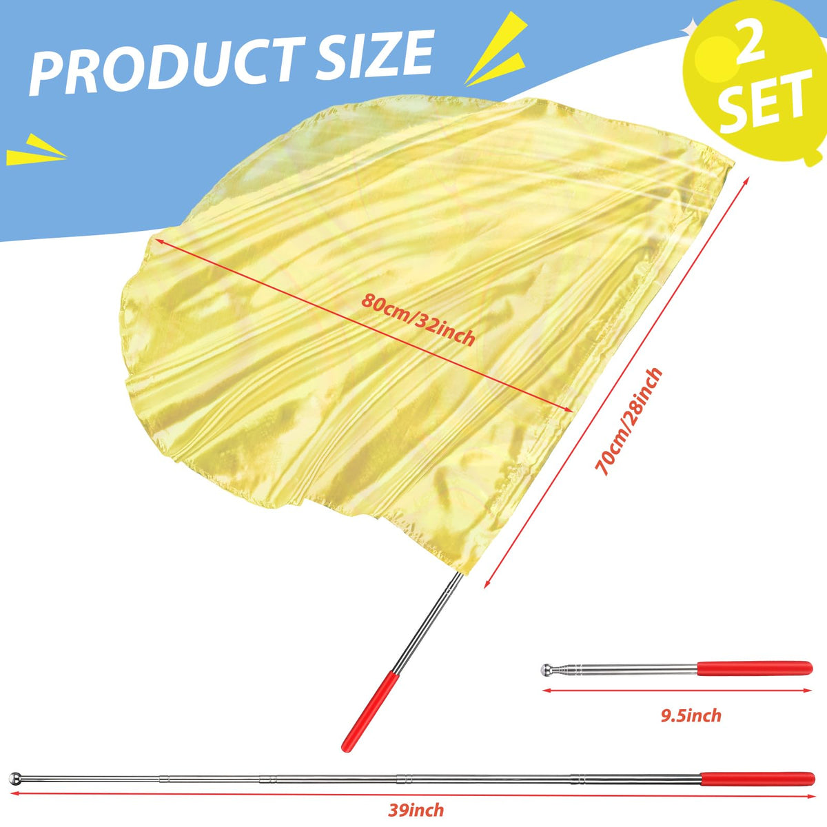 Silipull scalable rod with red handle enables smooth, controlled flag waving