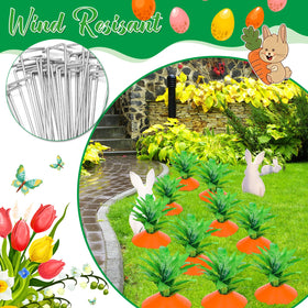 Silipull steel ground spikes secure carrot signs for reliable outdoor mounting.