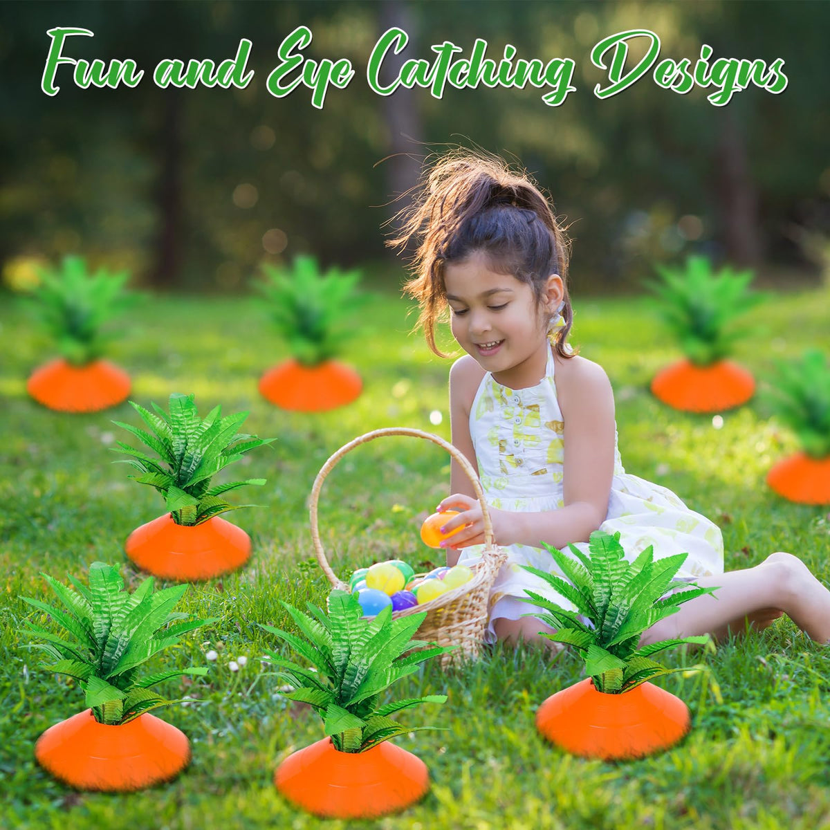 Silipull yard decor setup adds whimsical Easter charm to patios and lawns.