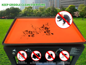 Silroera heavy-duty silicone cover guards the grill against rust and dust.