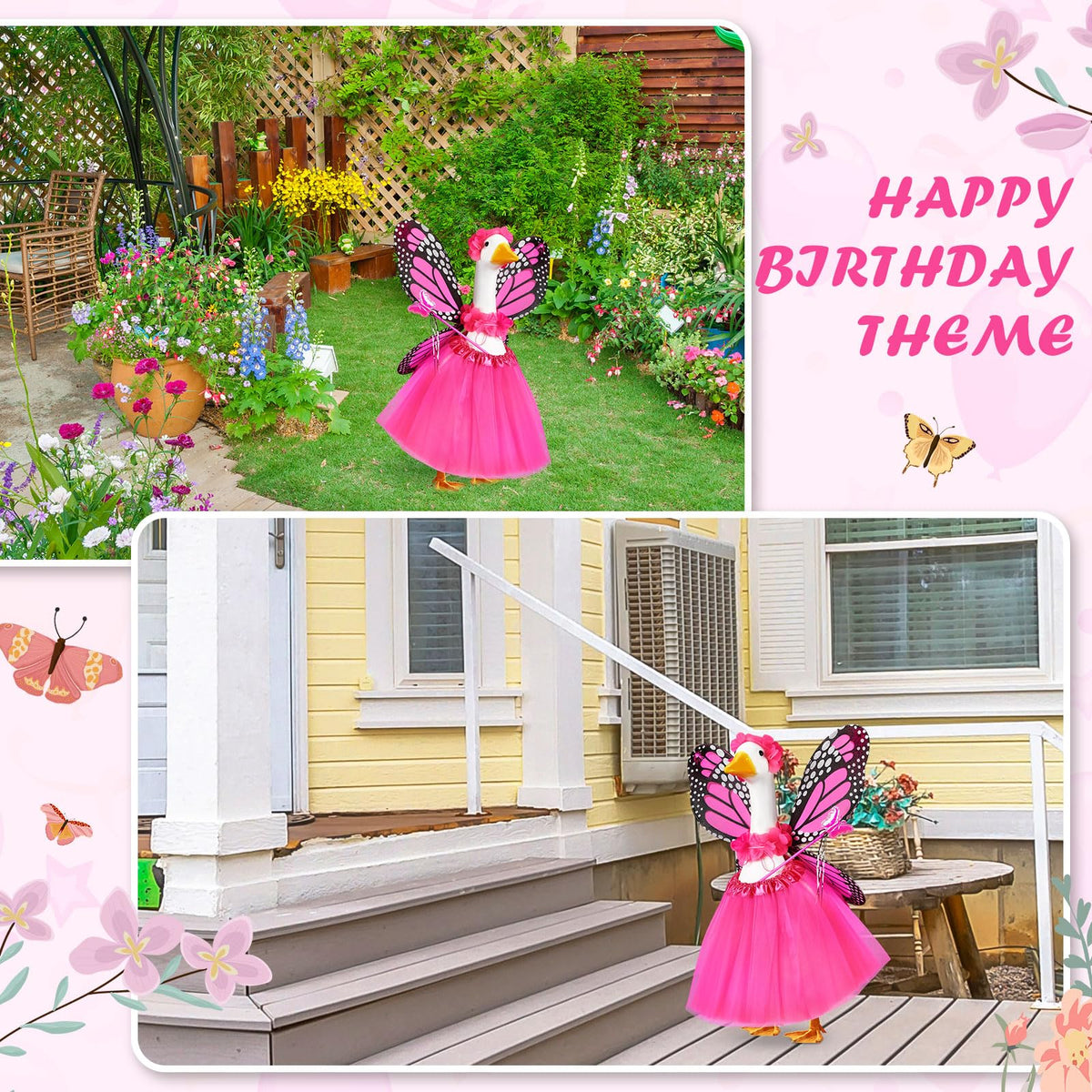 SilTriangle adjustable straps ensure a secure, comfortable fit on porch goose costumes.