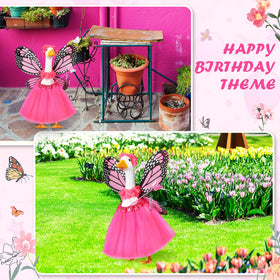SilTriangle pink flower crowns for goose outfit, charming festival accessory