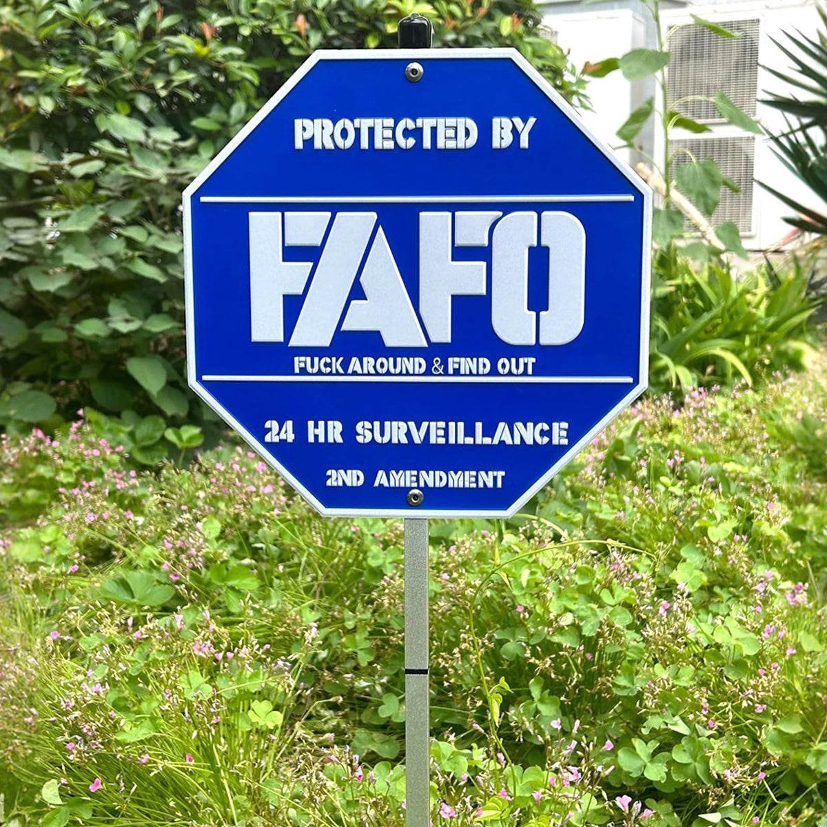 SilvanSculpt FAFO sign with 3D metal detail improves curb visibility day and night.