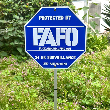 SilvanSculpt FAFO sign with 3D metal detail improves curb visibility day and night.