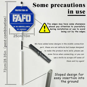 SilvanSculpt FAFO sign displays bold warning text for deterrence potential.
