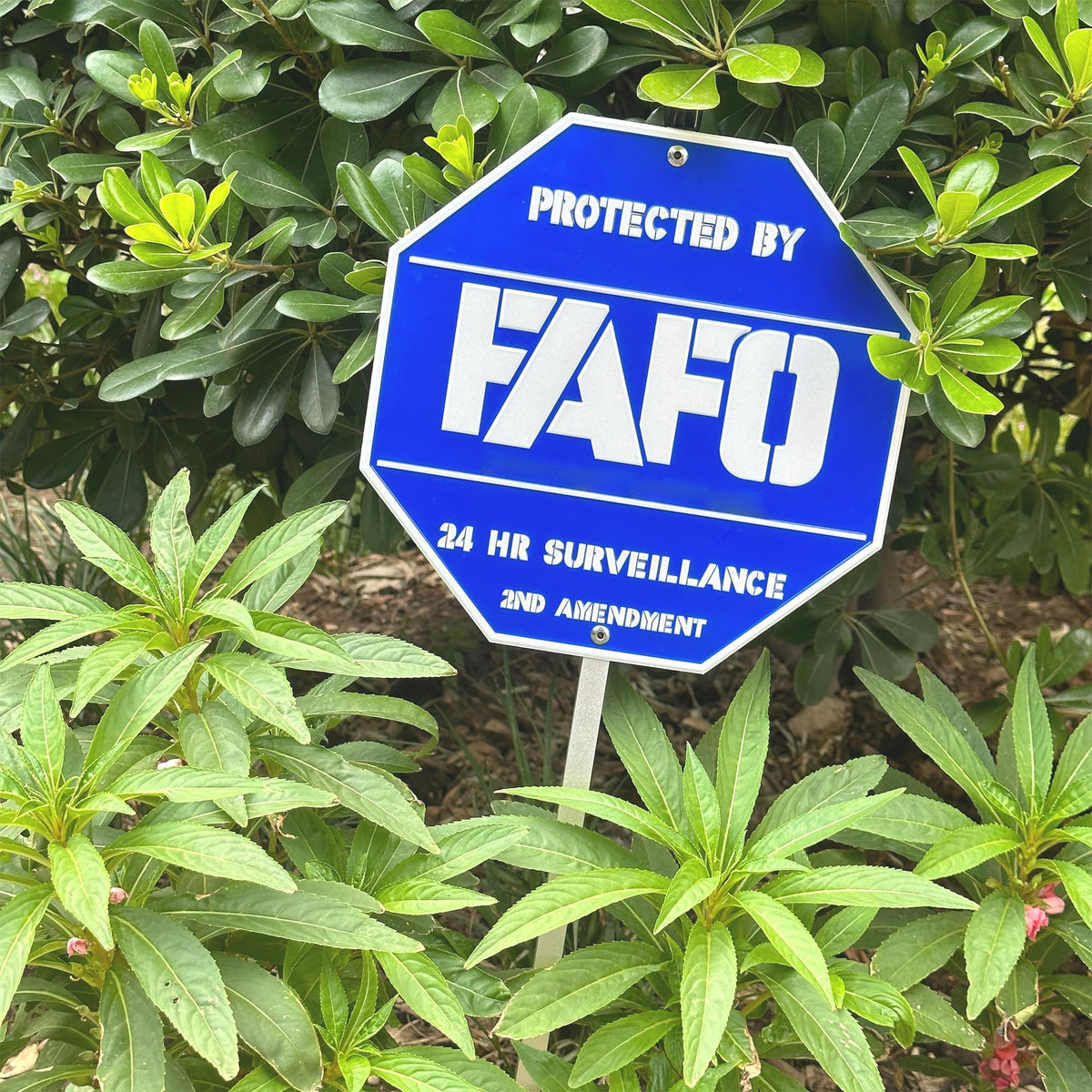 SilvanSculpt FAFO sign heavy-duty metal construction withstands harsh weather.