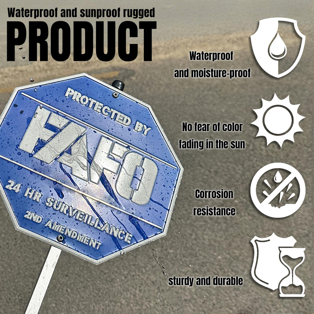 SilvanSculpt FAFO sign features reflective surface for high nighttime visibility.