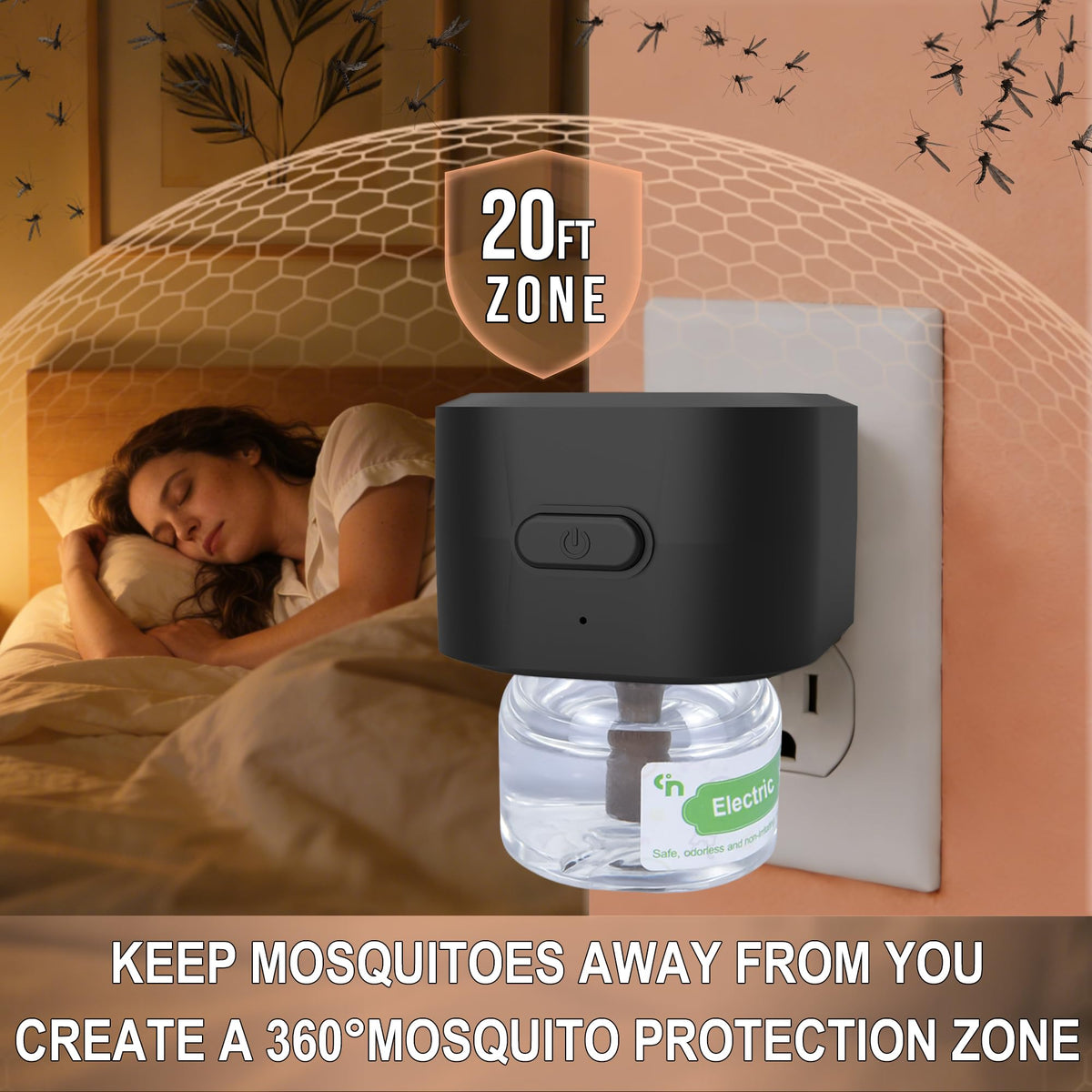 Simashts Mosquito Repellent offering 20 foot coverage for bedrooms and living areas.