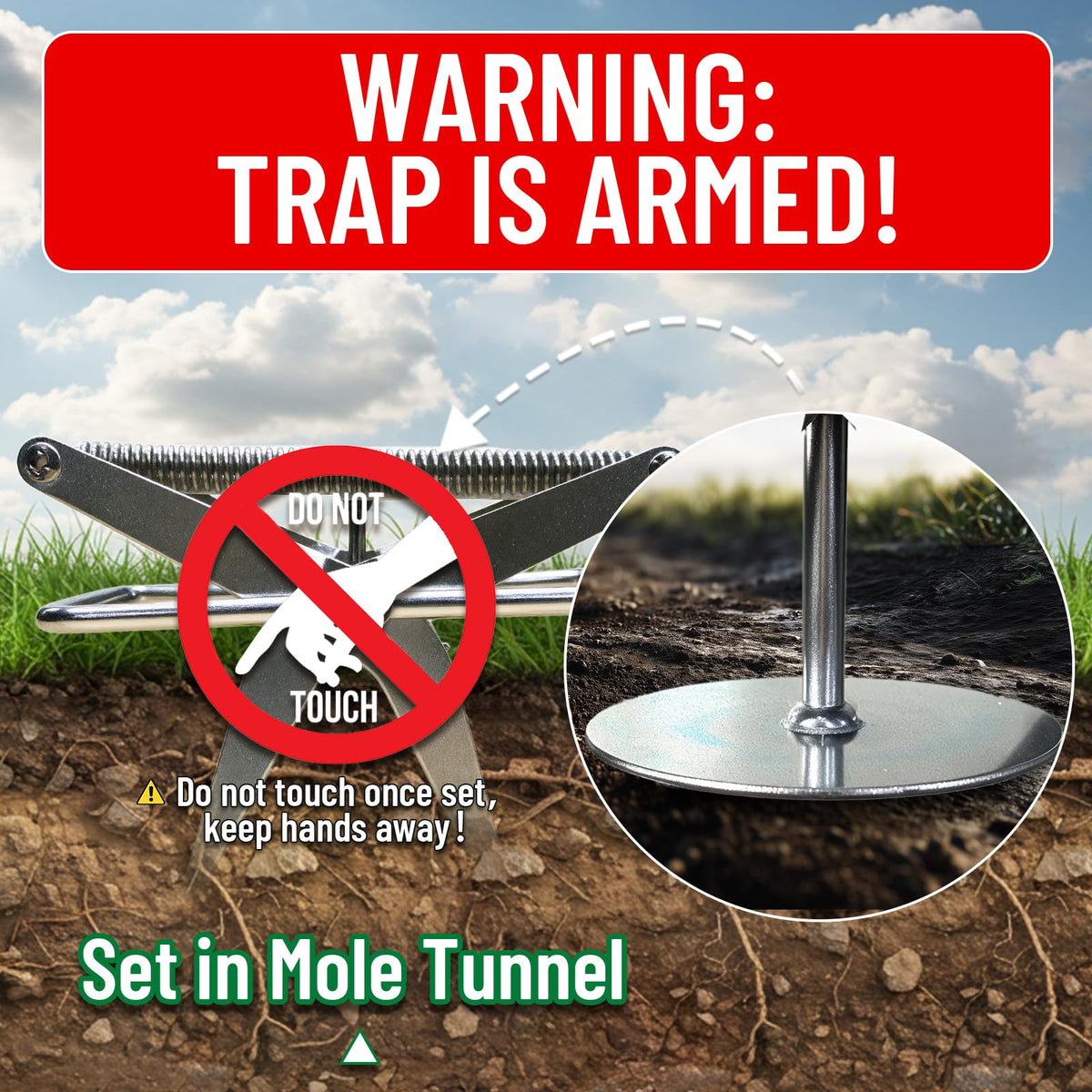 Simfelice reusable mole trap reduces waste and saves on removal costs.