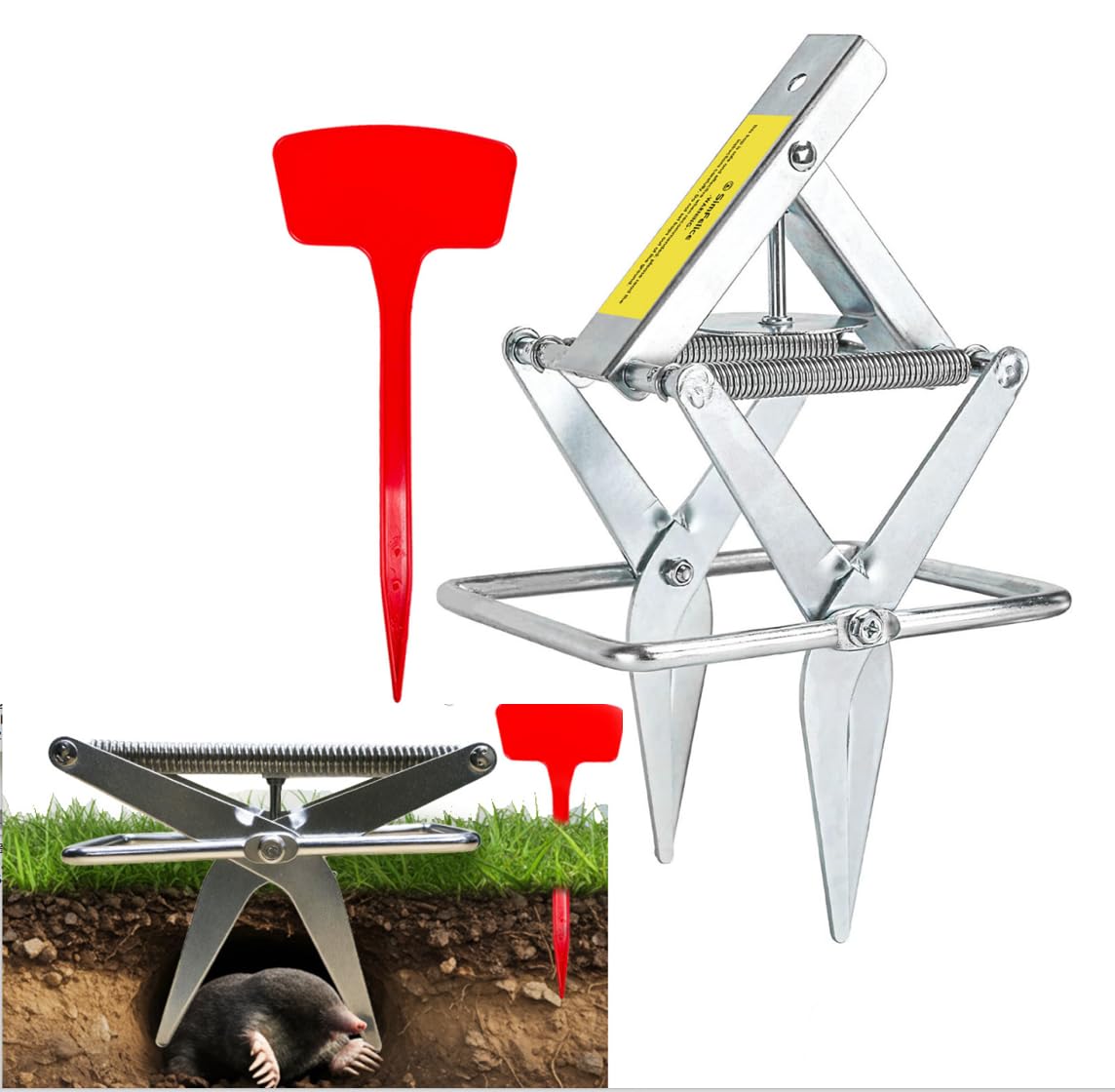 Simfelice upgrade mole trap scissor with longer spring for effective yard control.