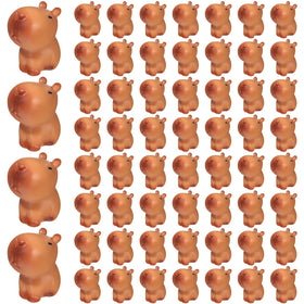 Simgoing capybara figurines on cake toppers with brown resin detail