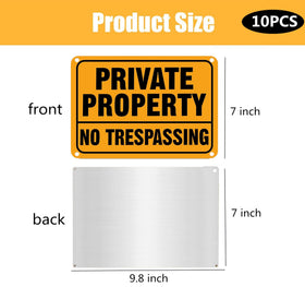 Simidobook private property sign with reflective coating for nighttime visibility