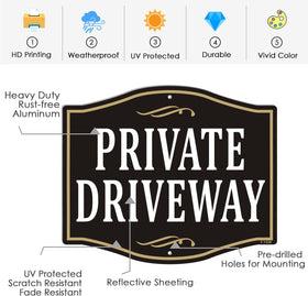 Simkha driveway sign for outdoor use in garden areas.