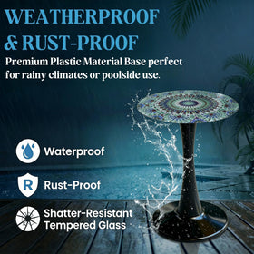 Simmer Stone versatile decor fits funky retro or modern outdoor areas.