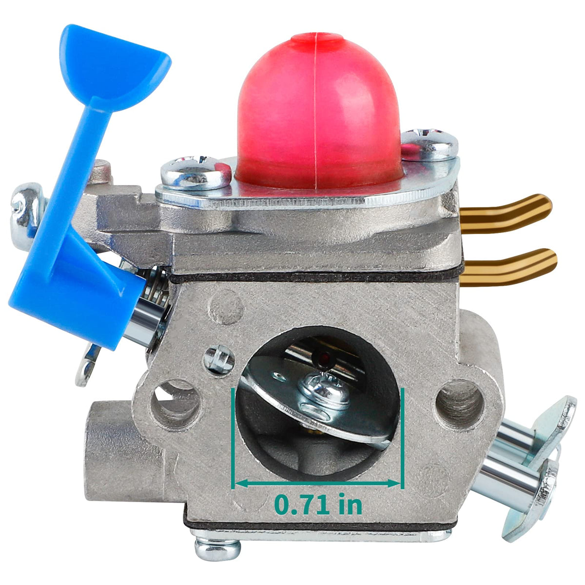 SIMPERAC 128LD carburetor top view highlighting simple mounting area