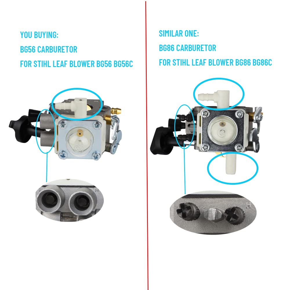 SIMPERAC BG56 carburetor side view showing compact, easy-to-install body