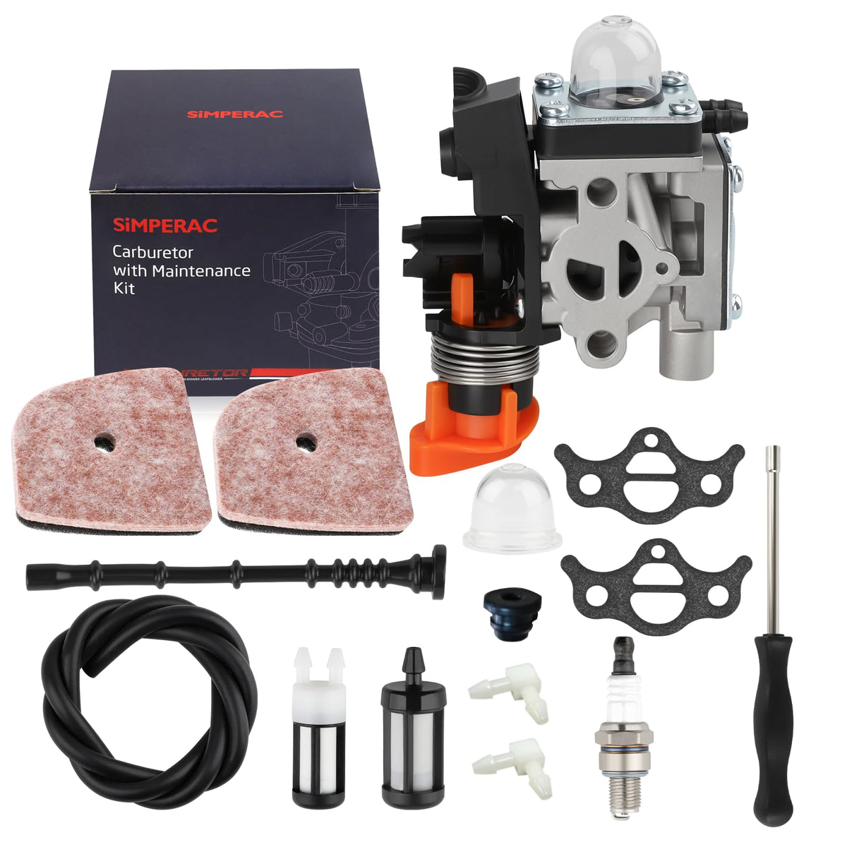 SIMPERAC carburetor kit front view for Stihl FS94R with complete parts.